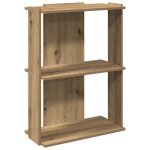 Vidaxl biblioth�que � 3 niveaux ch�ne artisanal 60x30x80 cm