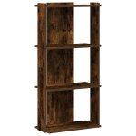 Vidaxl biblioth�que 3 niveaux ch�ne fum� 60x30x120cm bois d'ing�nierie
