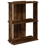 Vidaxl biblioth�que 3 niveaux ch�ne fum� 60x30x80 cm bois d'ing�nierie