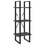 Vidaxl biblioth�que � 3 niveaux gris 40x30x105 cm bois de pin massif