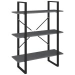 Vidaxl bibliothque  3 niveaux gris 80x30x105 cm bois de pin massif