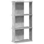 Vidaxl biblioth�que � 3 niveaux gris b�ton 60x30x120cm bois ing�nierie
