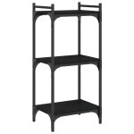 Vidaxl biblioth�que � 3 niveaux noir 40x30x86 cm bois d'ing�nierie