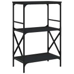 Vidaxl biblioth�que � 3 niveaux noir 59x35x90, 5 cm bois d'ing�nierie