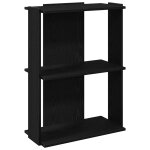 Vidaxl biblioth�que � 3 niveaux noir 60x30x80 cm bois d'ing�nierie