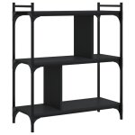 Vidaxl biblioth�que � 3 niveaux noir 76x32x88 cm bois d'ing�nierie