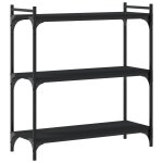 Vidaxl biblioth�que � 3 niveaux noir 80x30x86 cm bois d'ing�nierie