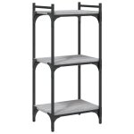 Vidaxl biblioth�que 3 niveaux sonoma gris 40x30x86cm bois d'ing�nierie