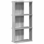 Vidaxl biblioth�que � 3 niveaux sonoma gris 60x30x120 cm