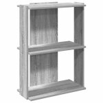 Vidaxl biblioth�que 3 niveaux sonoma gris 60x30x80cm bois d'ing�nierie