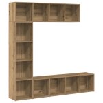 Vidaxl biblioth�ques 3 pcs ch�ne artisanal bois d'ing�nierie
