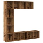 Vidaxl biblioth�ques 3 pcs vieux bois bois d'ing�nierie
