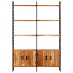 Vidaxl biblioth�que � 4 niveaux 124x30x180 cm bois d'acacia massif