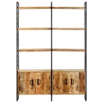 Vidaxl biblioth�que � 4 niveaux 124x30x180 cm bois de manguier brut