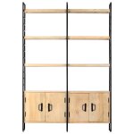 Vidaxl biblioth�que � 4 niveaux 124x30x180 cm bois de manguier massif