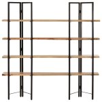 Vidaxl biblioth�que � 4 niveaux 160x35x160 cm bois de manguier massif