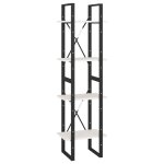 Vidaxl bibliothque  4 niveaux blanc 40x30x140 cm bois de pin massif