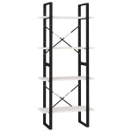 Vidaxl bibliothque  4 niveaux blanc 60x30x140 cm bois de pin massif
