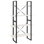 Vidaxl biblioth�que � 4 niveaux blanc 80x30x140 cm bois de pin massif