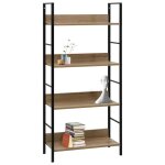 Vidaxl bibliothque  4 niveaux chne 60x27, 6x124, 5 cm bois ingnierie