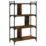 Vidaxl biblioth�que 4 niveaux ch�ne fum� 76x32x123cm bois d'ing�nierie