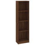 Vidaxl bibliothque 4 niveaux chne marron 40x24x143cm bois ingnierie
