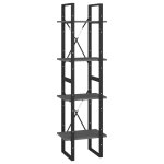 Vidaxl bibliothque  4 niveaux gris 40x30x140 cm bois de pin massif