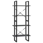 Vidaxl bibliothque  4 niveaux gris 60x30x140 cm bois de pin massif