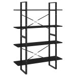Vidaxl bibliothque  4 niveaux noir 100x30x140 cm bois d'ingnierie
