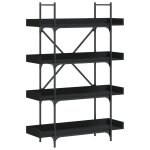 Vidaxl biblioth�que � 4 niveaux noir 100x33x145, 5 cm bois d'ing�nierie