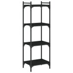 Vidaxl biblioth�que � 4 niveaux noir 40x30x120 cm bois d'ing�nierie