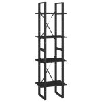 Vidaxl bibliothque  4 niveaux noir 40x30x140 cm bois de pin massif