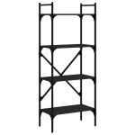 Vidaxl biblioth�que � 4 niveaux noir 56x31, 5x138, 5cm bois d'ing�nierie