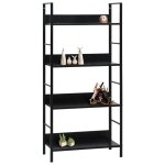 Vidaxl bibliothèque à 4 niveaux noir 60x27, 6x124, 5cm bois d'ingénierie Vidaxl bibliothèque à 4 niveaux noir 60x27, 6x124, 5cm bois d'ingénierie
