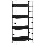 Vidaxl biblioth�que � 4 niveaux noir 60x27, 6x124, 5cm bois d'ing�nierie