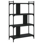 Vidaxl bibliothque  4 niveaux noir 76x32x123 cm bois d'ingnierie