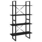 Vidaxl bibliothque  4 niveaux noir 80x30x140 cm bois de pin massif