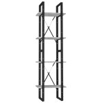 Vidaxl biblioth�que 4 niveaux sonoma gris 40x30x140 cm bois