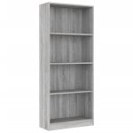Vidaxl bibliothèque 4 niveaux sonoma gris 60x24x142 cm Vidaxl bibliothèque 4 niveaux sonoma gris 60x24x142 cm