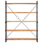 Vidaxl biblioth�que � 5 niveaux 140x30x180 cm bois d'acacia solide
