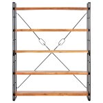 Vidaxl bibliothque  5 niveaux 140x30x180 cm bois d'acacia solide