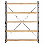 Vidaxl biblioth�que � 5 niveaux 140x30x180 cm bois de manguier solide
