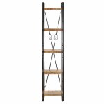 Vidaxl biblioth�que � 5 niveaux 40x30x180 cm bois de manguier massif