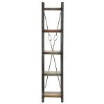 Vidaxl bibliothque 5 niveaux 40x30x180 cm bois de rcupration massif