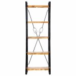 Vidaxl biblioth�que � 5 niveaux 60x30x180 cm bois de manguier solide