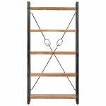 Vidaxl biblioth�que 5 niveaux 90x30x180 cm bois solide de d'acacia