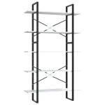 Vidaxl biblioth�que � 5 niveaux blanc 100x30x175 cm bois d'ing�nierie