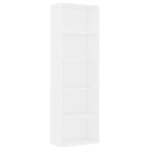 Vidaxl bibliothque  5 niveaux blanc 60x30x189 cm bois d'ingnierie