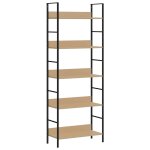 Vidaxl biblioth�que � 5 niveaux ch�ne 60x27, 6x158, 5 cm bois ing�nierie