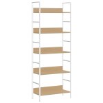 Vidaxl biblioth�que � 5 niveaux ch�ne 60x27, 6x158, 5 cm bois ing�nierie
